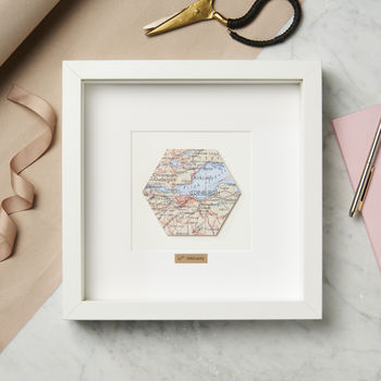 Personalised Hexagon Vintage Map Picture, 2 of 5