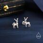 Sterling Silver Deer Stud Earrings, thumbnail 1 of 11