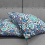 Abstract Floral Cushion Cover With Blue And Orange, thumbnail 4 of 7