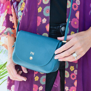 Personalised Small Leather Saddle Bag With Monogram, 4 of 6