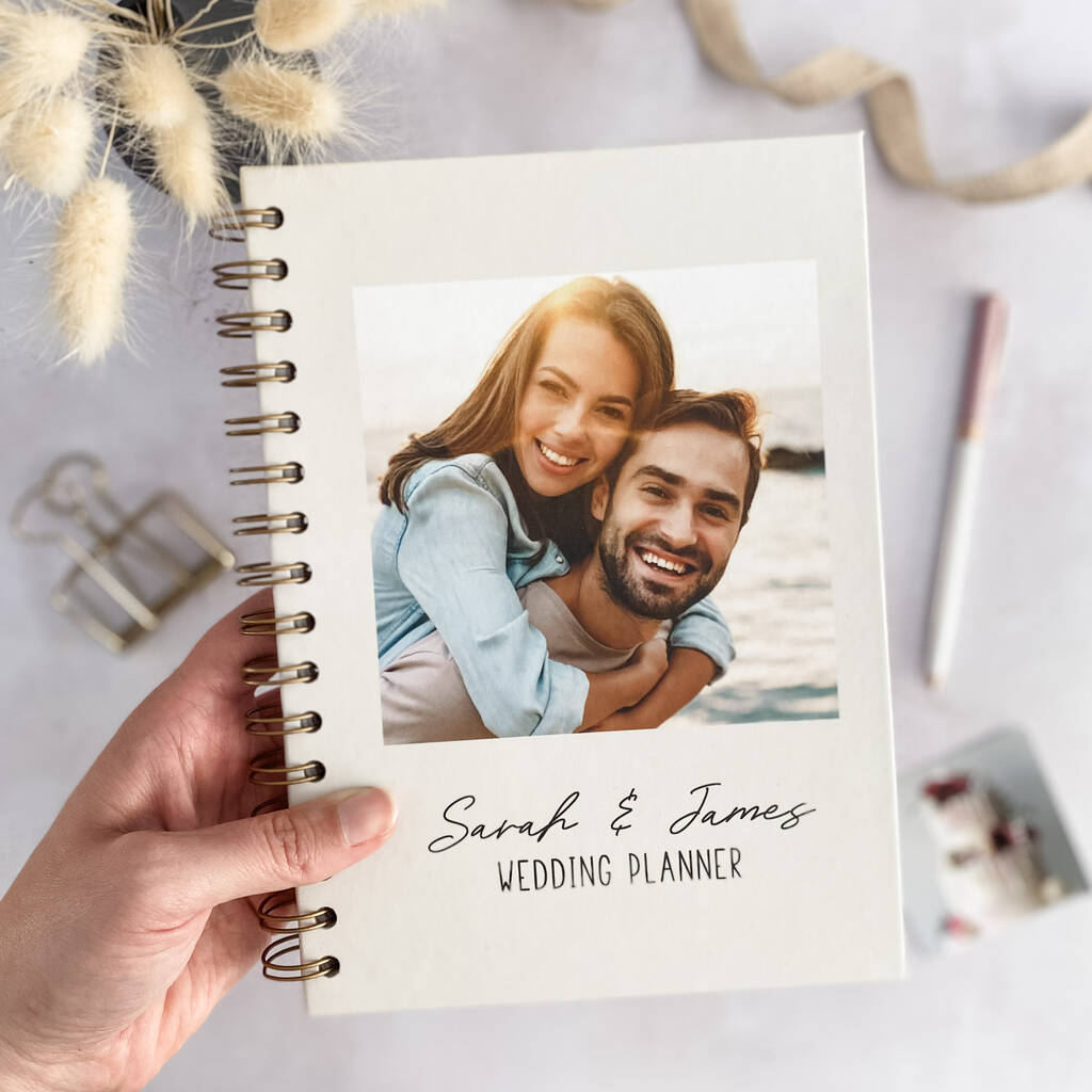 Personalised Engagement Gift Photo Wedding Planner Book, 1 of 12