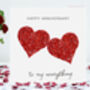 Anniversary Butterfly Hearts You Are My Everything Card, thumbnail 1 of 12