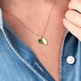 Emerald Birthstone 55th Wedding Anniversary Initial Necklace In Gold Vermeil, thumbnail 2 of 7