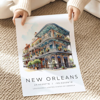 Travel Themed Wall Art Print For New Orleans USA, 4 of 7