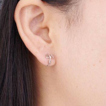 Silver Love Script Hoop Earrings, Valentines Earrings, 2 of 7