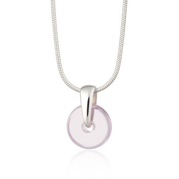 Sterling Silver Purple Spinning Disc Necklace, 10 of 11