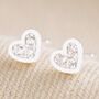 Tiny Crystal Heart Stud Earrings, thumbnail 8 of 9