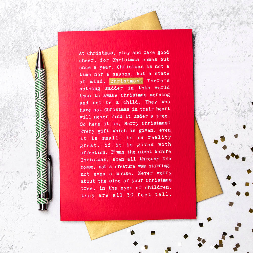 Christmas Quotes Christmas Card By Coulson Macleod | notonthehighstreet.com