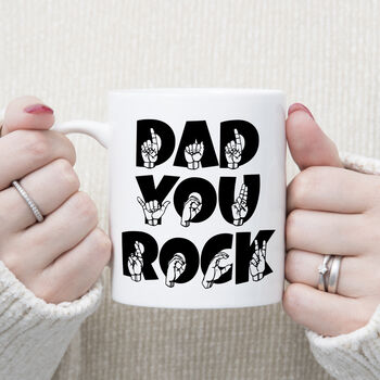 Rock Fingers Dad Mug, 6 of 7