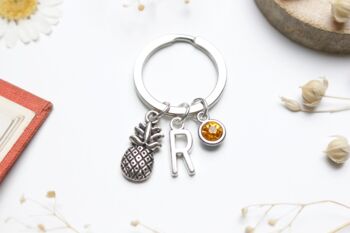 Personalised Pineapple Keyring Friendship Keyring. Fertility Gift, 6 of 8