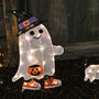 Light Up LED Ghost Walking A Dog Halloween Figure, thumbnail 2 of 4