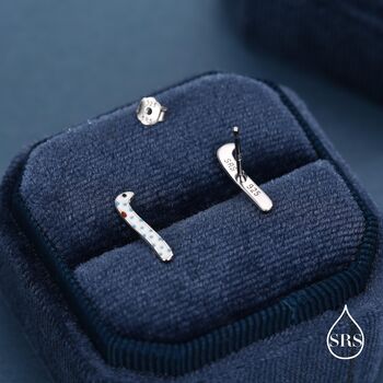 Sterling Silver Mismatched Garden Eel Enamel Stud Earrings, 5 of 11