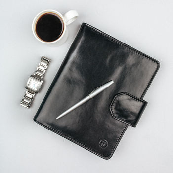 Personalised A5 Luxury Leather Notebook. 'The Mozzano', 8 of 10