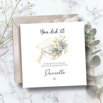Graduation White Hat Card, Masters Phd Card For Her, 2 of 3