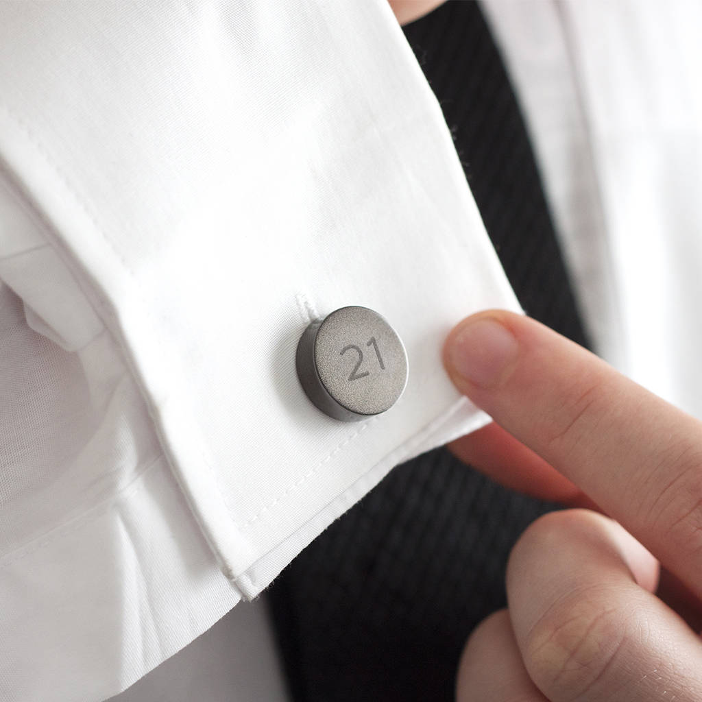 Image of Milestone Birthday Personalised Circle Cufflinks