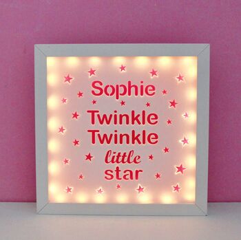 Personalised Twinkle Twinkle Little Star Box Light, 3 of 12