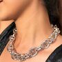 Sterling Silver Chunky Interlinking Oval Necklace, thumbnail 1 of 7