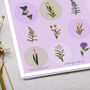 Purple Floral Circle Sticker Sheet, thumbnail 2 of 2