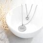 Personalised Layered Crystal Heart And Disc Necklace, thumbnail 7 of 11