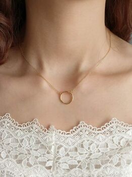 18 K Gold Or Silver Circle Necklace For Women, 5 of 10
