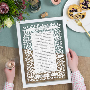 Personalised Wedding Reading Poem Papercut, 7 of 7