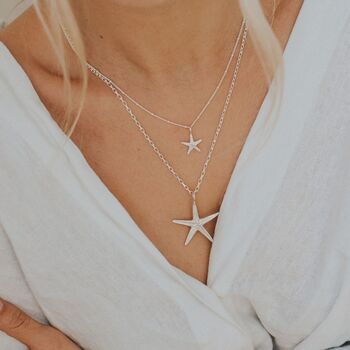 Dainty Silver Starfish Necklace, 2 of 5