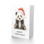 Baby Panda Wearing A Santa Hat Watercolour Christmas Card, thumbnail 2 of 4