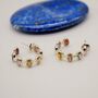 Pink Green Tourmaline Silver Hoop Earrings, thumbnail 2 of 12