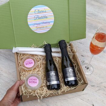 Personalised Prosecco And Boba Bubbles Giftbox, 6 of 7