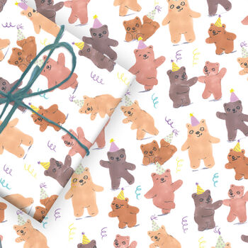 Bears Bearst Birthday Party Gift Wrap Set Of Two Sheets, 3 of 4