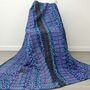 Indigo Blue Patchwork Kantha Quilt Single Bed, thumbnail 8 of 9
