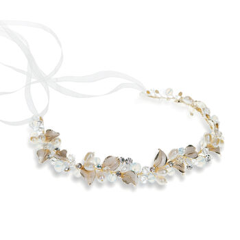 Silver Or Gold Plated Leafy Bridal Hair Vine, 3 of 11