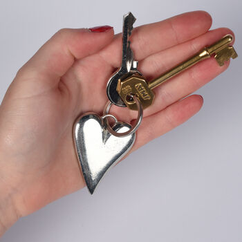 Heart Pewter Keyring, Love Token Gifts, 2 of 7