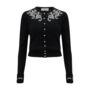 Hand Beaded Cardigan In Black Vintage 1940s Style, thumbnail 1 of 2