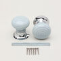 White Striped On Grey Mortice Door Knobs Set, thumbnail 5 of 5