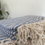 Blue Striped Design Cotton Bedspread, thumbnail 4 of 9