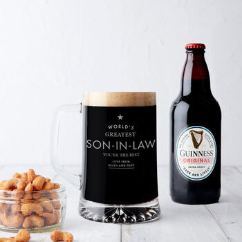 Personalised 'Worlds Greatest Son In Law' Beer Tankard, 2 of 4