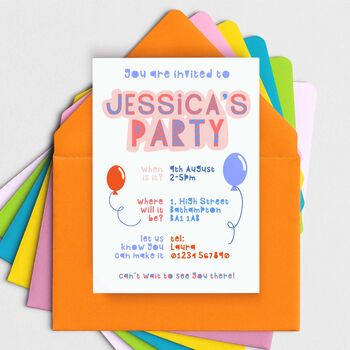 Party Invitations For Girls And Boys, 4 of 4
