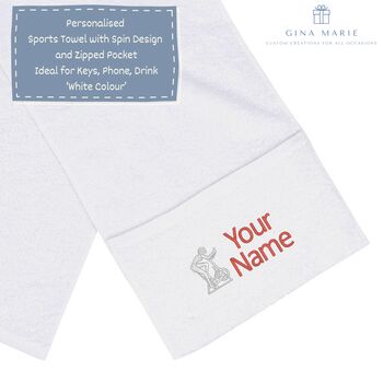 Personalised Embroidered Gym Towel With Zipped Pocket, 12 of 12