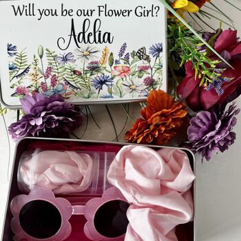 Will You Be Our Flower Girl Tin Proposal Gift, 3 of 8