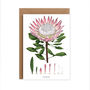 Botanical King Protea White Card, thumbnail 2 of 2