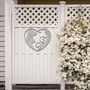 Metal Heart Pet Garden Wall Art Dog And Cat Silhouette Design, thumbnail 5 of 9