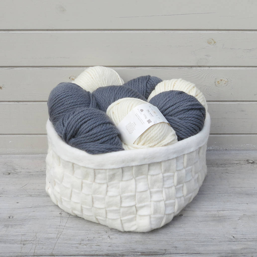 Fair Trade Handmade Eco Felt Woven Storage Basket By AURA QUE