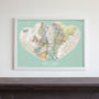 Personalised Location Map Hearts Print, thumbnail 8 of 9