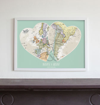 Personalised Location Map Hearts Print, 8 of 9