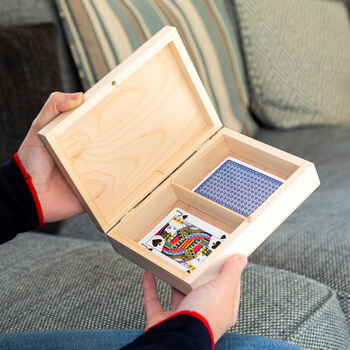 Personalised Games Night Playing Cards Holder Box, 5 of 6