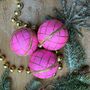 Upcycled Saree Handmade Candy Floss Christmas Bauble, thumbnail 3 of 4