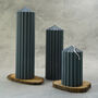 Scented Ribbed Pillar Candle, thumbnail 1 of 4
