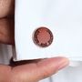 Personalised Curve Engraved Real Leather Cufflinks, thumbnail 3 of 12