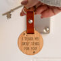Engraved 'I Thank My Lucky Stars For You' Wood Keyring, thumbnail 1 of 4